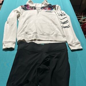 PINK Victoria's Secret Multicolor 1/4 zip and leggings